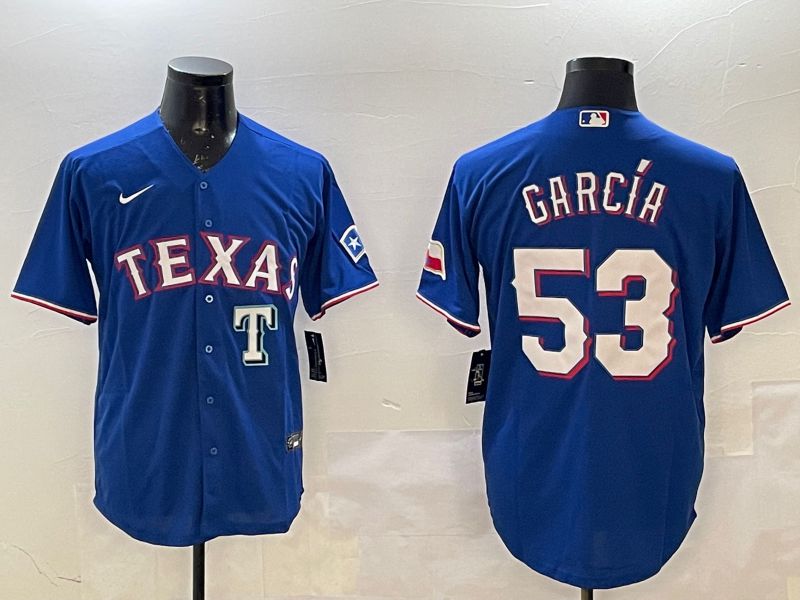 Men Texas Rangers #53 Garcia Blue Game 2025 Nike MLB Jersey style 5->texas rangers->MLB Jersey